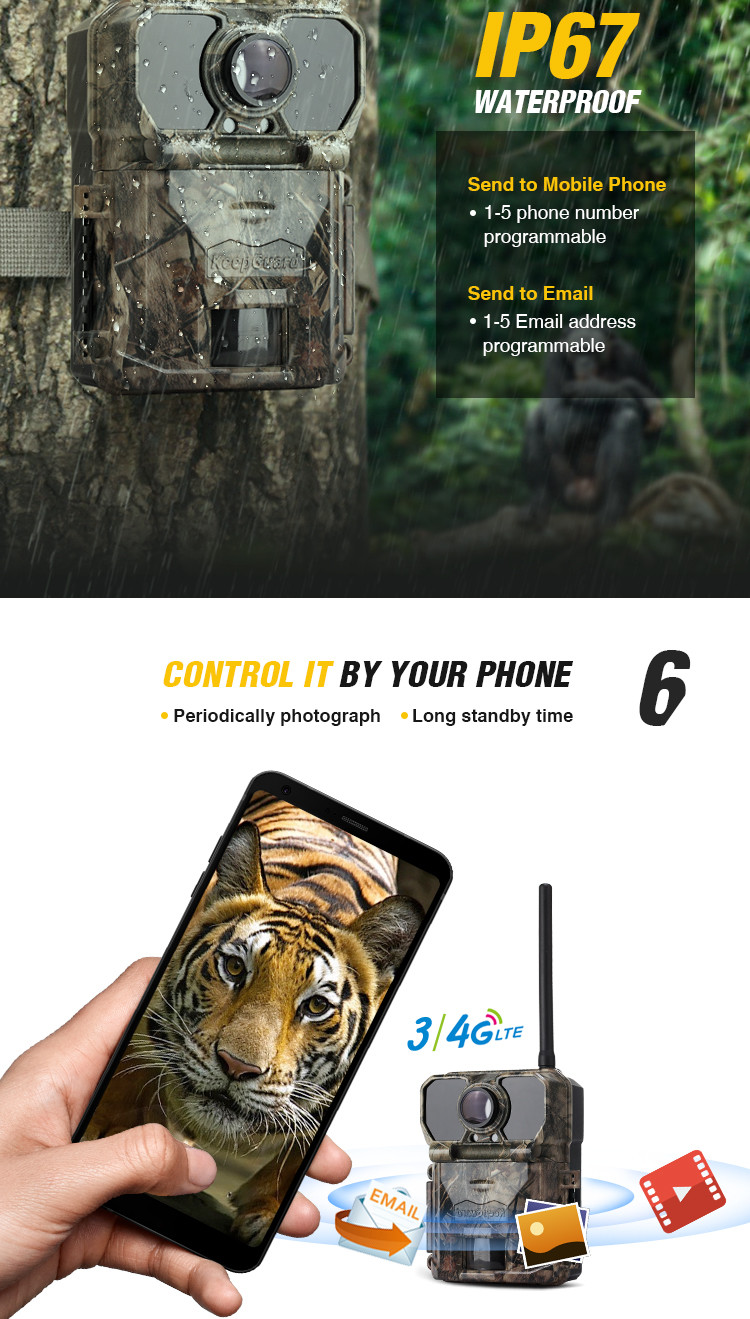 3G Camouflage 16MP Support Macro Lens Night Vision IP67 MMS 48 Leds Trail Camera With FCC/WEEE/CE/RoHs
