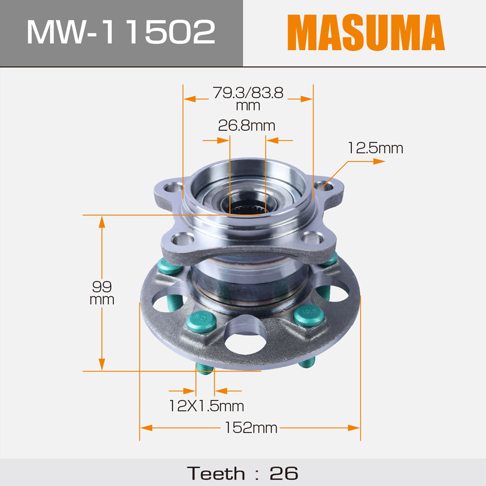 3DACF037D-2C Car Wheel Hub Bearing Unit for TOYOTA LEXUS RX300 42410-0E020 42410-48041