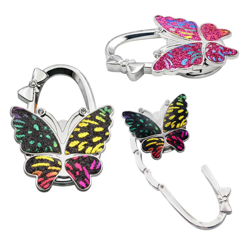 Personalise Bag Hanger Colorful Butterfly Table Hook Custom Logo Portable Purse Hook