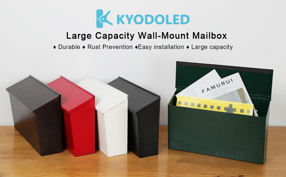 Home Mailbox Large Mailbox, Mailbox for Outside, Matte Black Post Box