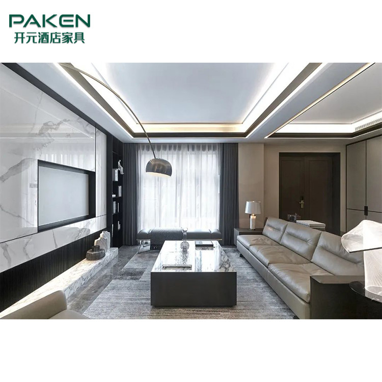 Fashion style with Khaki, Ivory Color Customize Modern Villa Furniture Living Room Furniture