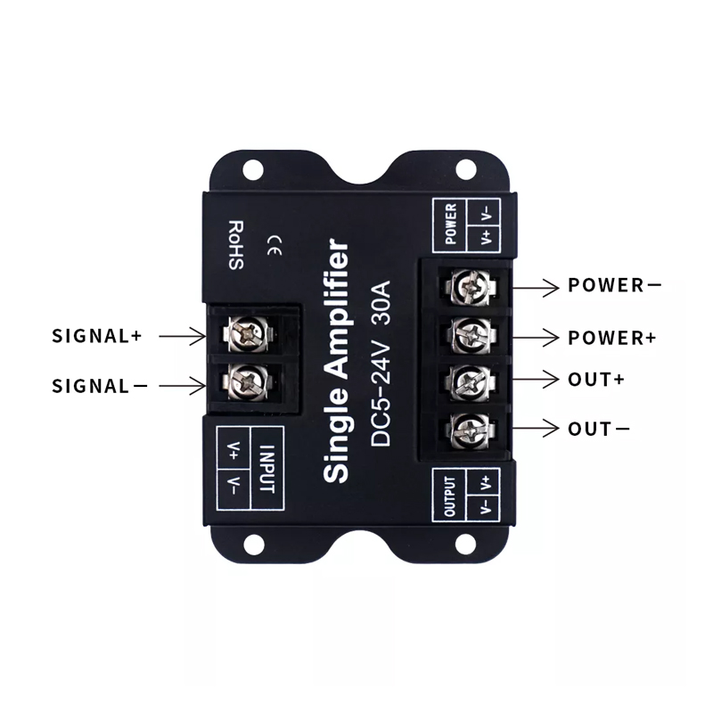 30A Iron Case LED Strip Amplifier Single Color Dimming For Monochrome Light Strip