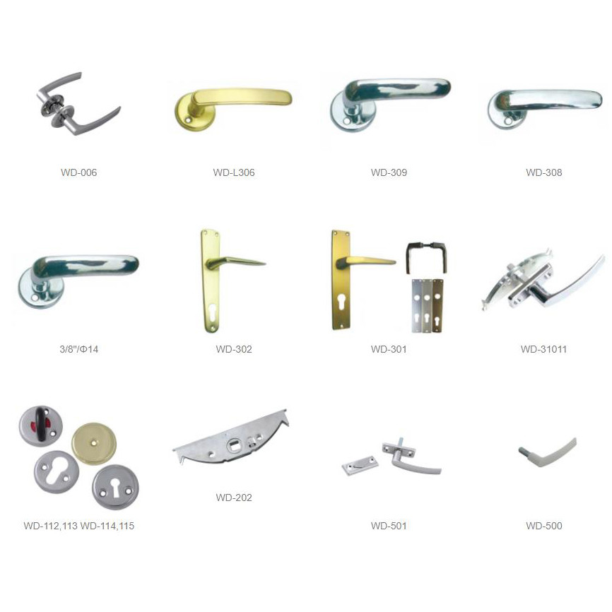 CE ISO Steel Door Handles Zamak PVD Gold Powder Coated Chrome Door Levers