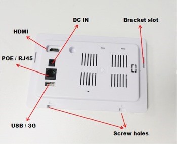 7 Inch White Color Recess Wall LED Light Indicator Control Panel PC Android POE RJ45 Ethernet Powering Tablet