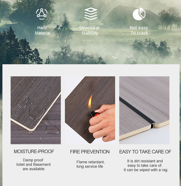 Interior Customized Waterproof Wood Grain Bamboo Charcoal Wood Veneer Wall Panels
