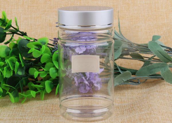 Transparent PET Plastic Cosmetic Jar Container with Aluminum / Plasitc Cap