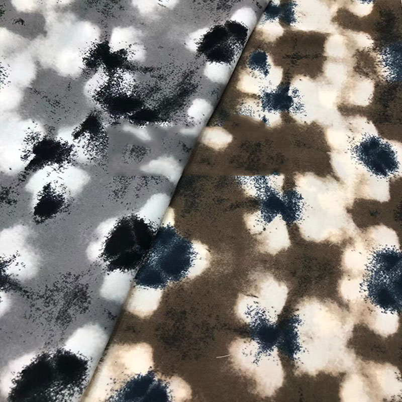 50gsm-100gsm Tie Dye Printed Fabric Polyester Spandex Chiffon Fabric