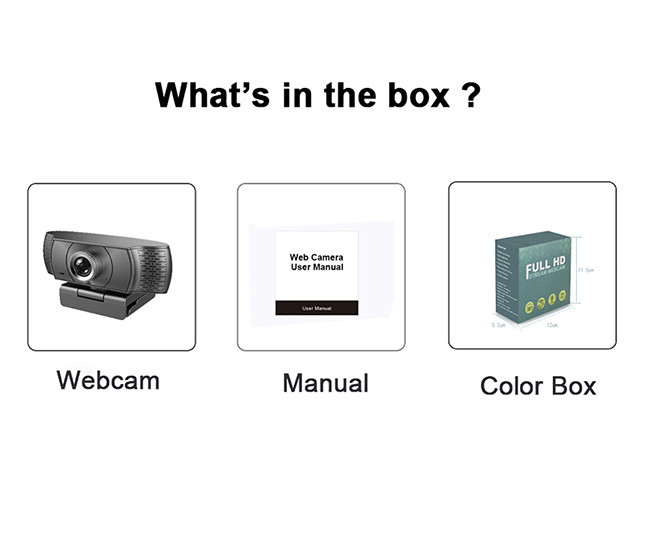 Manual Focus HD 1080P Webcams Adjustable Angle Built In Microphone