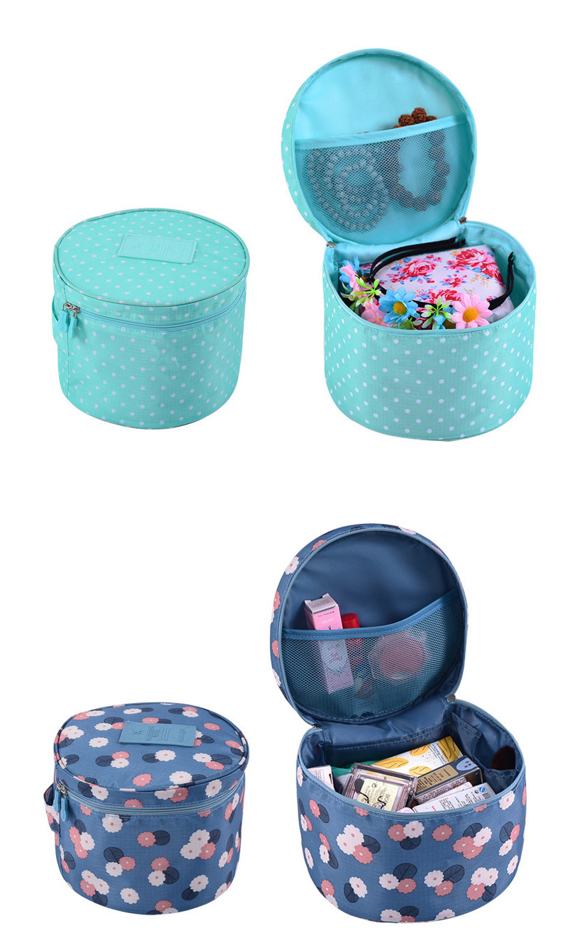 Outdoor Travel Beauty Storage Round Polyester Waterproof Makeup Wash Bag