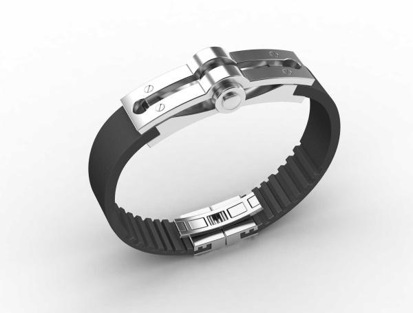 Top Quality Europe Fashion Stainless Steel Genuine Leather Silicone Bangle