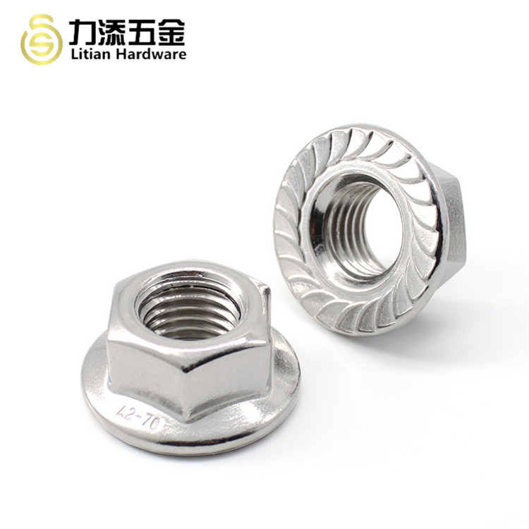 M7 Self Locking Flange Nut , ANSI Galvanized Hex Flange Lock Nut