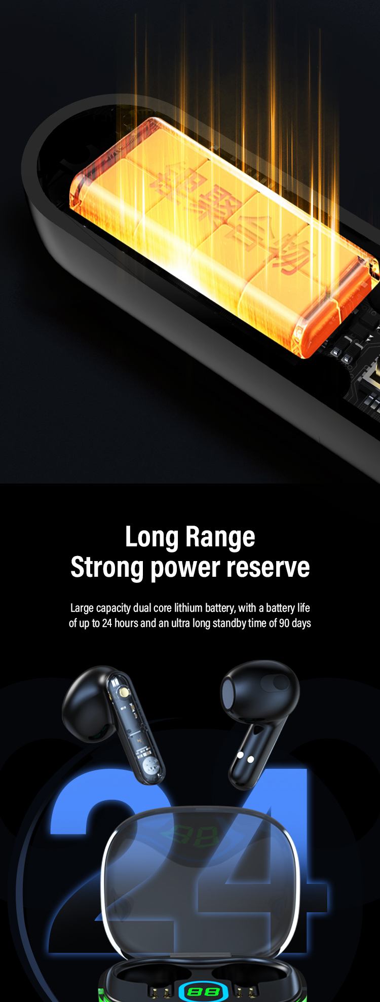 In-Ear ENC True Wireless Earphones with 180mAh Battery Capacity and WiFi Connectivity