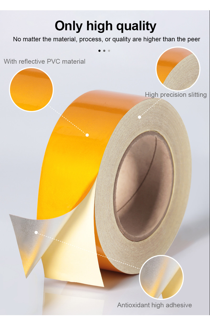 PVC Arrow Polyester Band Red White Yellow Conspicuity Marking Reflective Tape For Car Rim