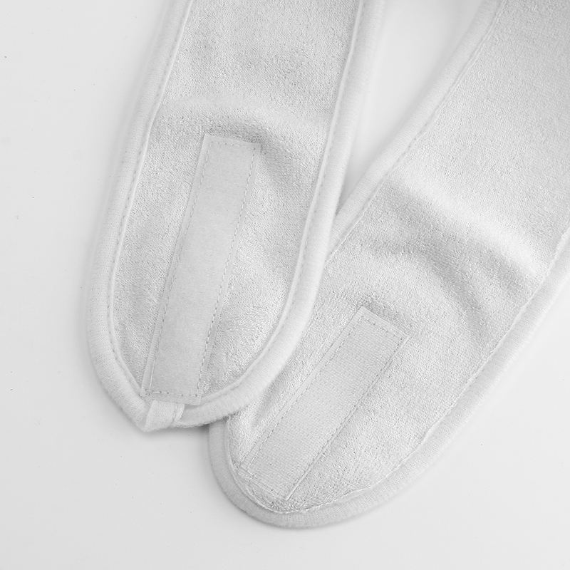 White Elastic Ajunstable Terry Cloth Spa Headband Stretch Towel Washable Facial Band Makeup Headband For Women