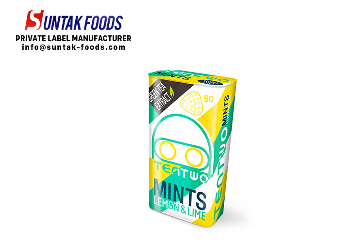 Lemon&Lime flavor sugar free mints candy with green tea extract