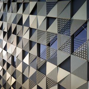 China Decorative Composite Curtain Wall Perforated Cladding Panels Aluminum Architectural Insulated Curtain Walls on sale
