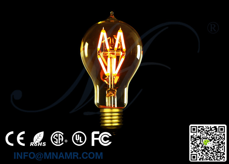 Traditional Style Edison Bulbs A19 LED Light 4W 2200K 2700K 3000K 5000K 6000K Options 25 Watt Equivalent