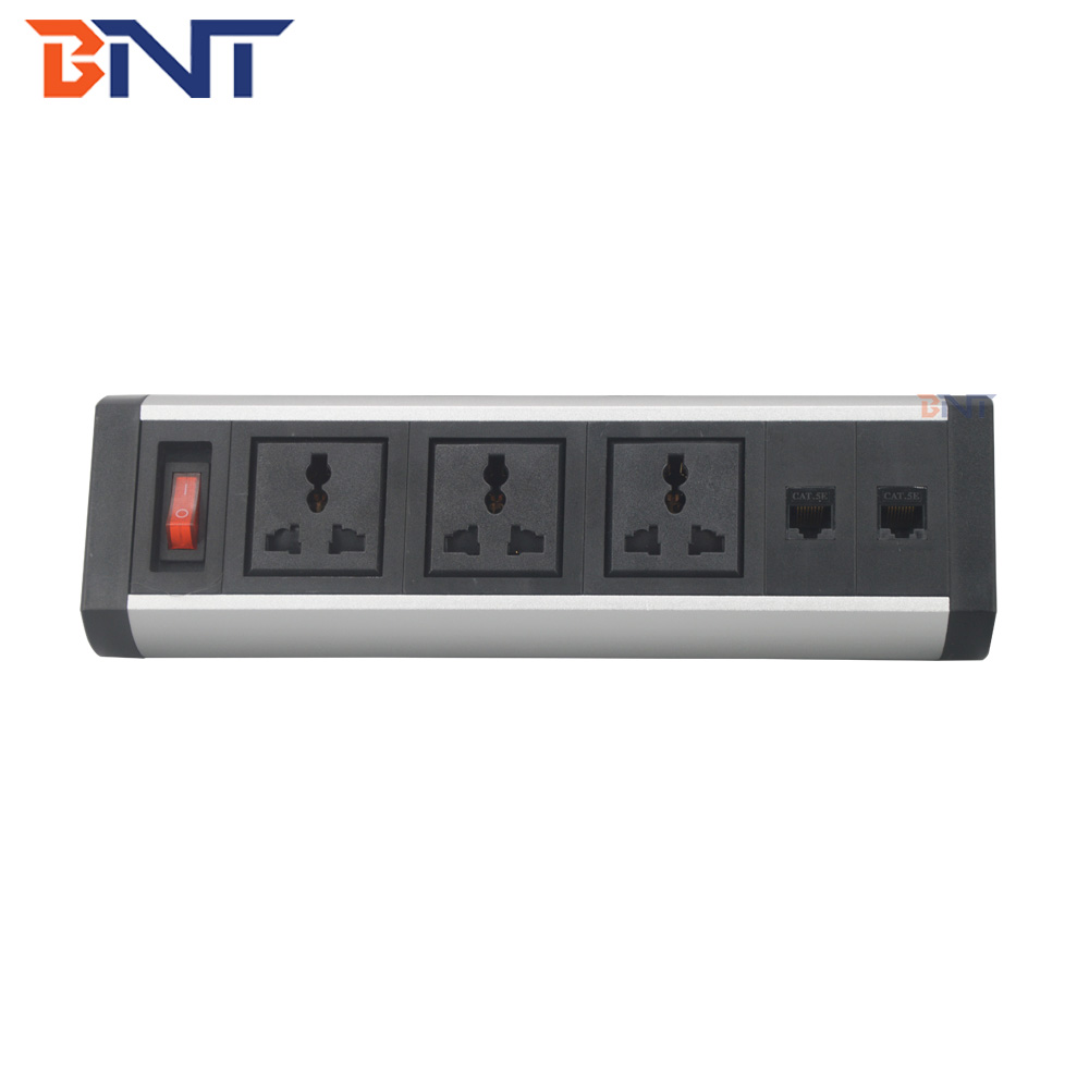 New design conference electrical power plug clamp on desk socket with rj45 internet port