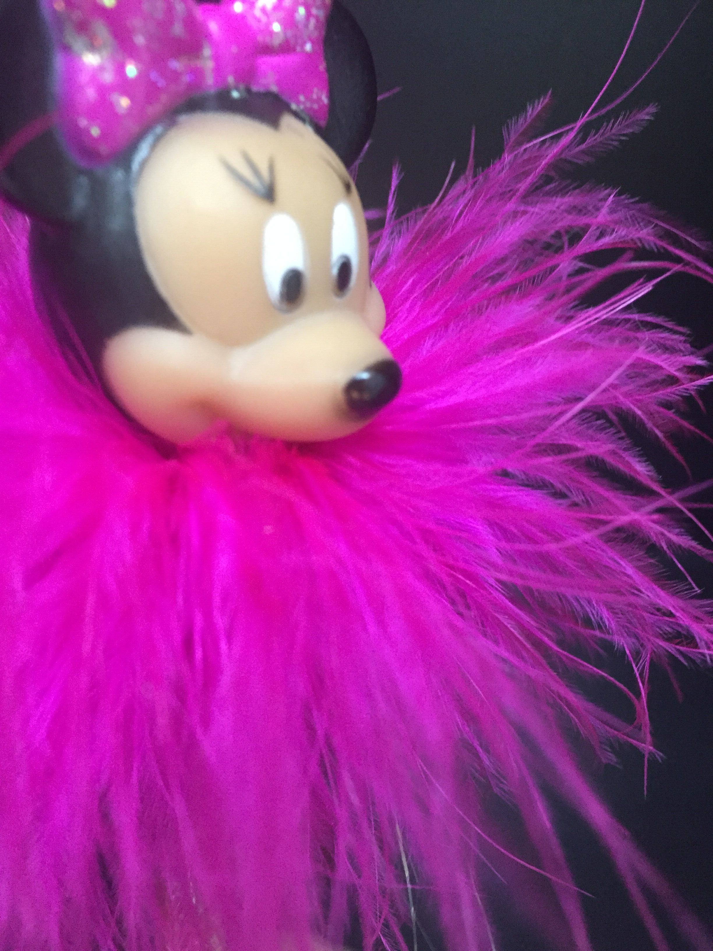 Pink Vinyl Disenyland Ballpen Plastic Daily Product with figure Minnie head for student made of PVC and ABS