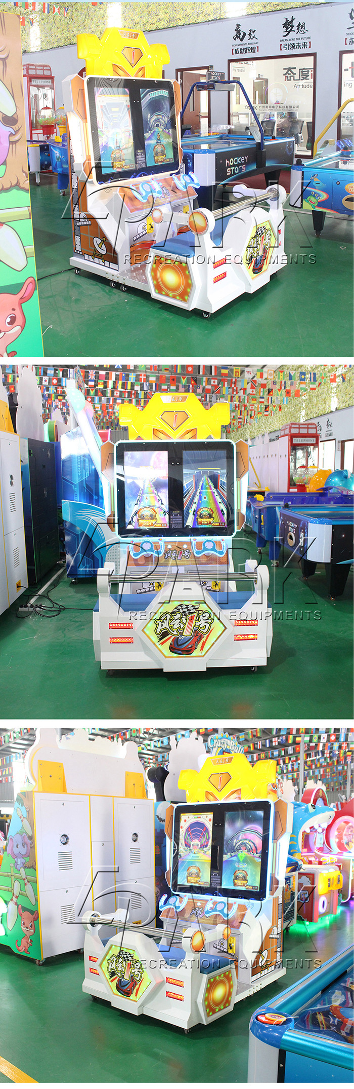 Double Player Kids Race Car Game Machine For Shopping Center / Auto Show