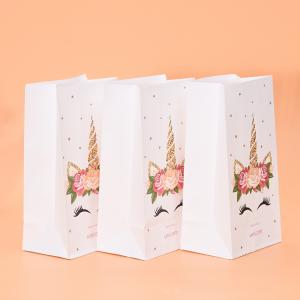 Buy cheap Unicorn Printed Christmas Kraft Gift ECO Friendly Paper Bags UV Printing product