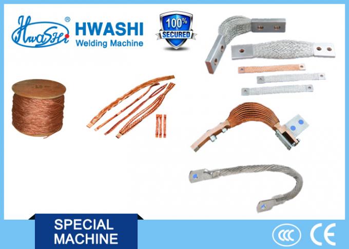 Hwashi Automatic Resistance Spot Welder , Copper Braided Wire Welding Machine