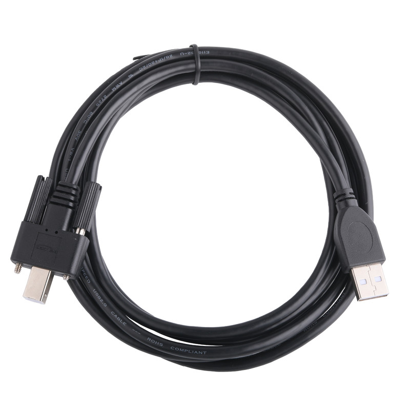 braid Black UL Printer Connector Cable Usb 2.0 Type A To Type B Locking