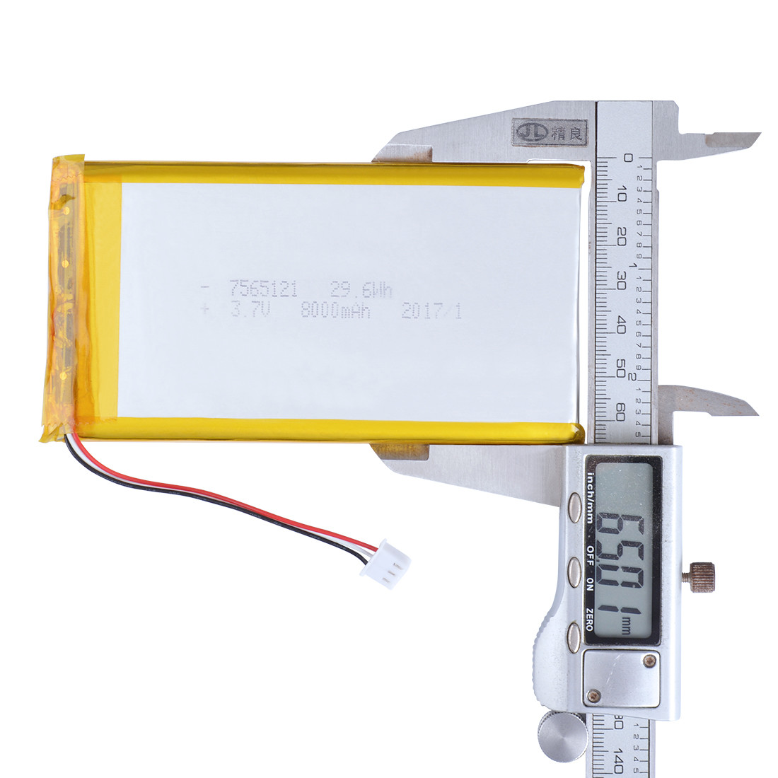 Lithium Ion Polymer Rechargeable Lipo Battery Pack 7565121 3.7V 8000mAh
