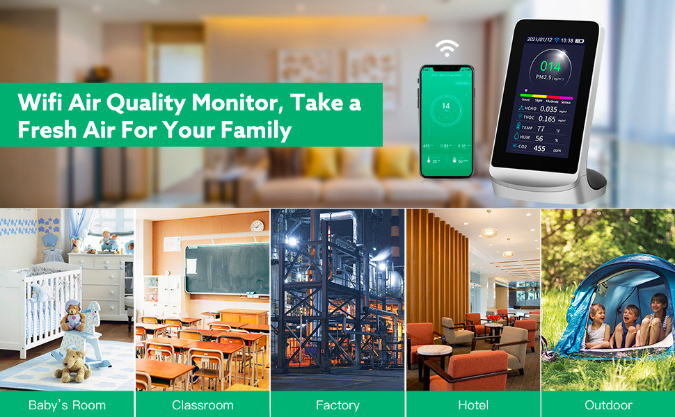 Office Bedroom Smart Home Security System Indoor Air Quality Monitor