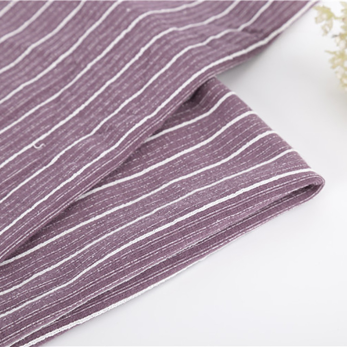 Cotton Refreshing Single Jersey Vertical Striped Material Fabric For Tcasual Wear