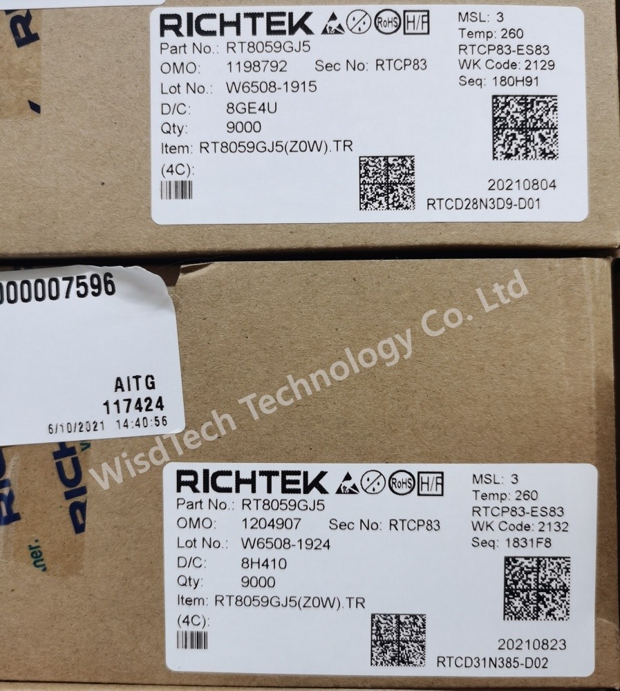 RT8059GJ5 Switching Voltage Regulators 1.5MHz 1A High Efficiency PWM Step-Down DC/DC Converter