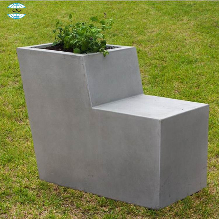 Outdoor GRC Concrete Seating Benches Public Park Concrete Cement Bench Seat