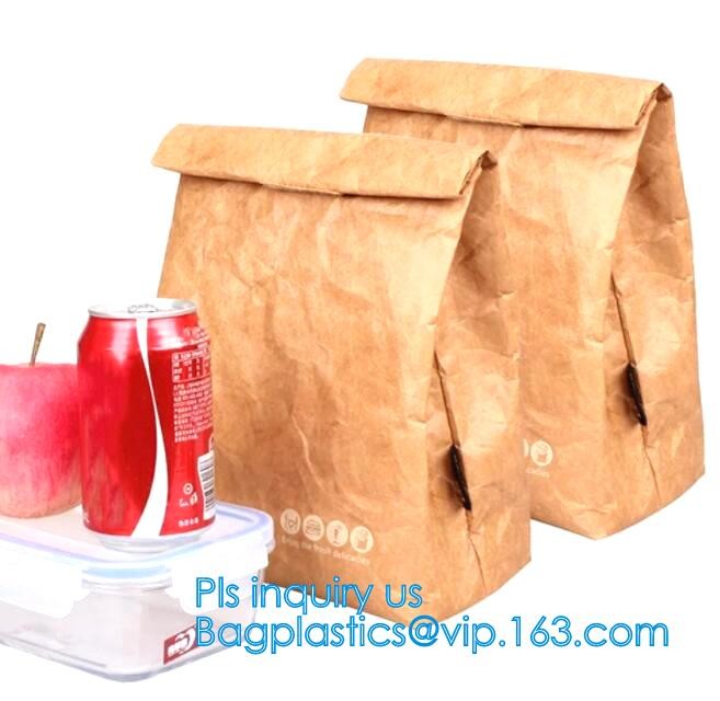 Cheap Lightweight Cheap Brown Custom Made Print Logo Water-proof Tyvek Paper Tote Shopping Bageco reusable promotion gif