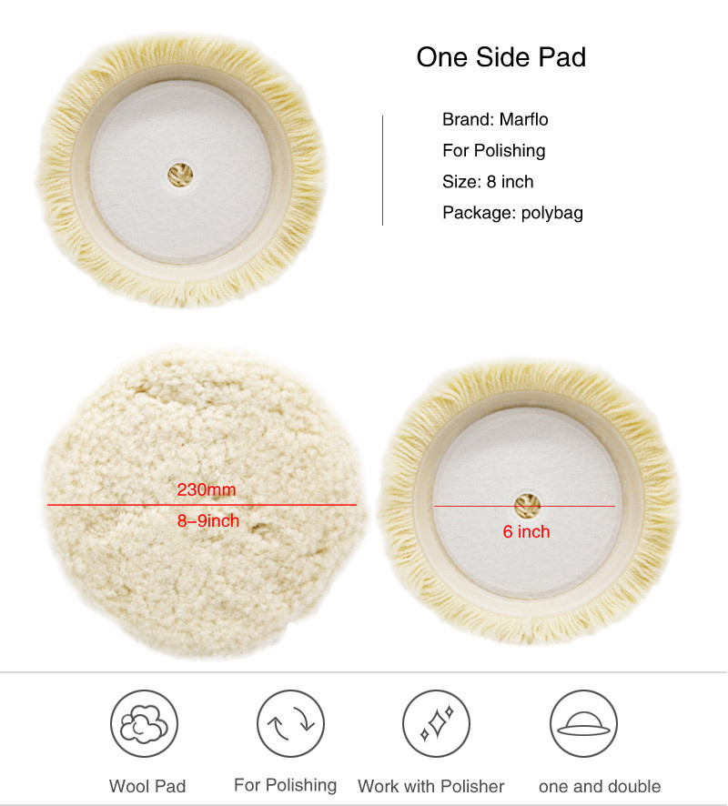 5 Inch Soft Wool Polishing Pads ISO-9001 Certificated For Car Polishing