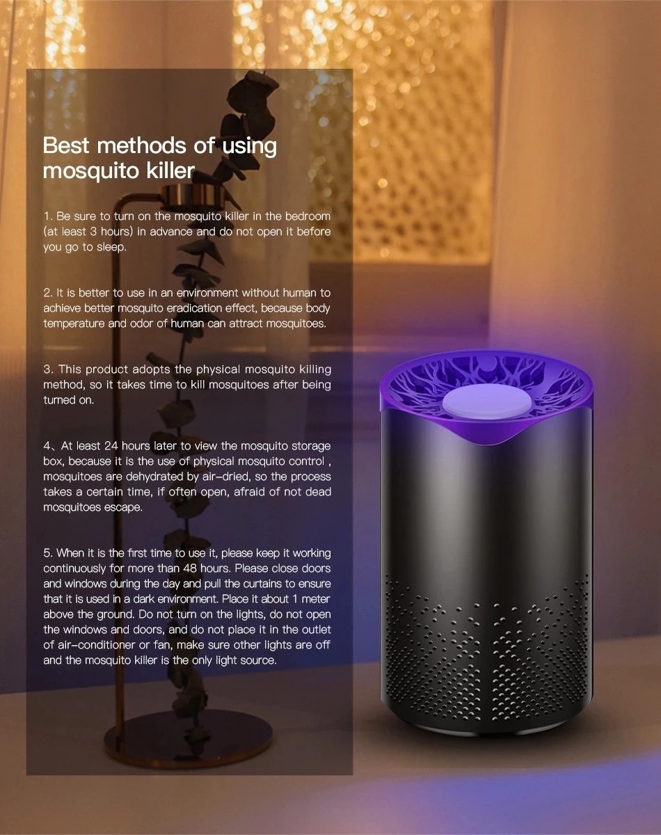 USB anti fly home 5V LED bug zapper insect trap lamp electric mosquito killer lamp indoor pest control