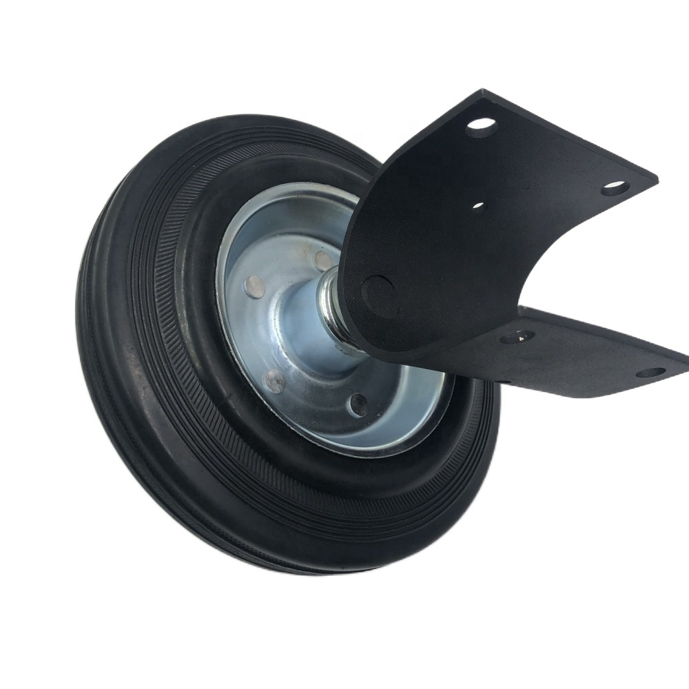 House Outdoor Garden Fence Gate Wheel in Black Powder Coated Metal Sliding Design