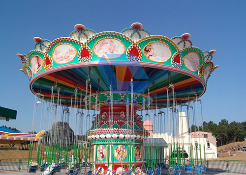 Color Customized Theme Park Rides Customized 24 Persons Flying Chair Ride