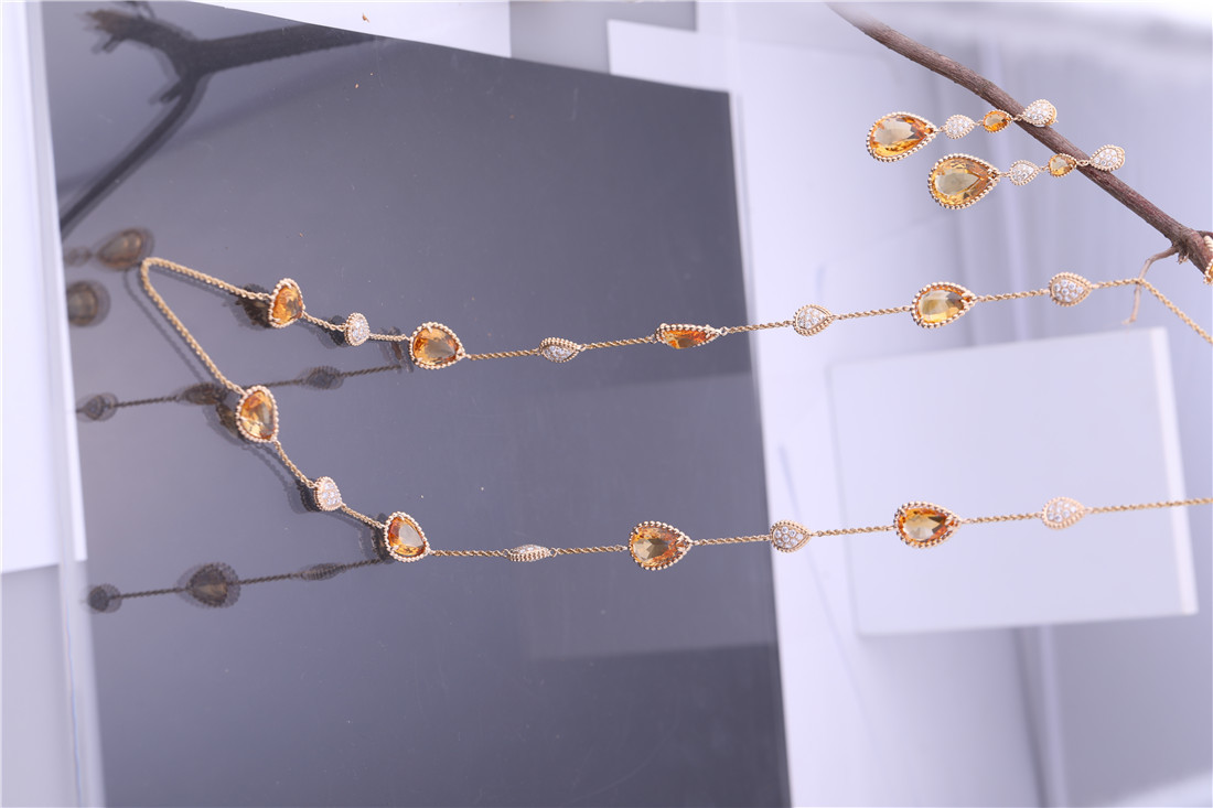 18K Yellow Gold Serpent Boheme 4 Motifs Earrings Citrine Pendant Earrings XS and L Motifs Ref JCO01279