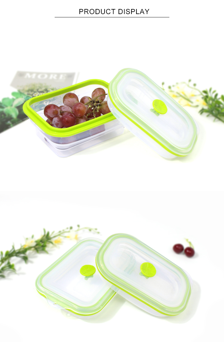 OEM Logo Leakage Proof 800ml Silicone Foldable Lunch Box