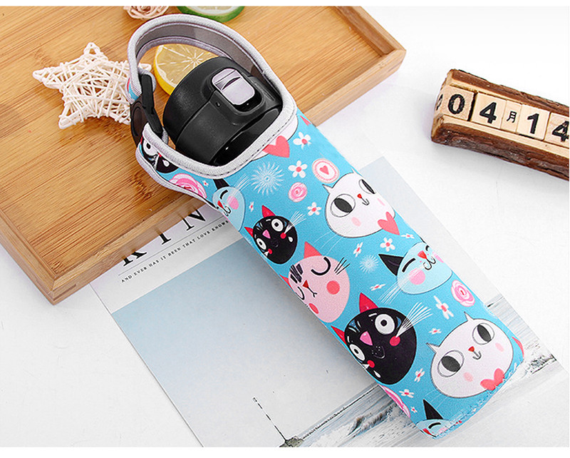 Reusable Cartoon H18CM Insulated Bottle Sleeve For Kids