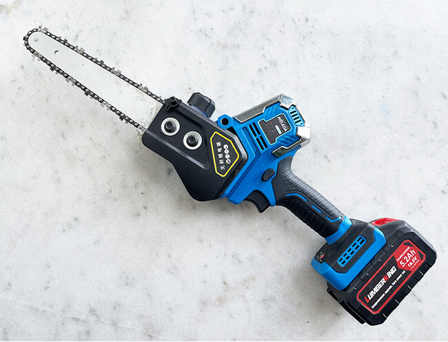 21V Cordless Electric 8 Inch 10 Inch Chain Saw Lithium Battery Wood Cutting Machine