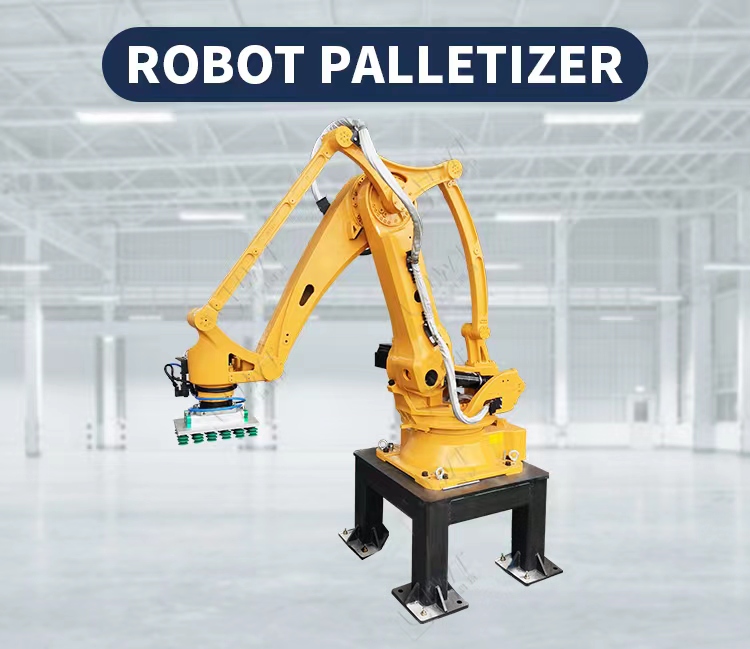 Automatic Stacking Palletizer Robot / Bag Palletizer Machine Single Column Armrobot Palletizer