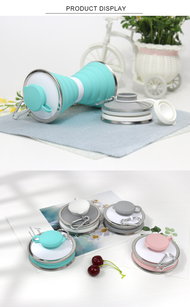 500Ml Silicone Expandable And Foldable Drinking Water Bottle