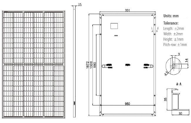 Waterproof 325W High Performance Solar Panels For Solar Wind Hybrid System