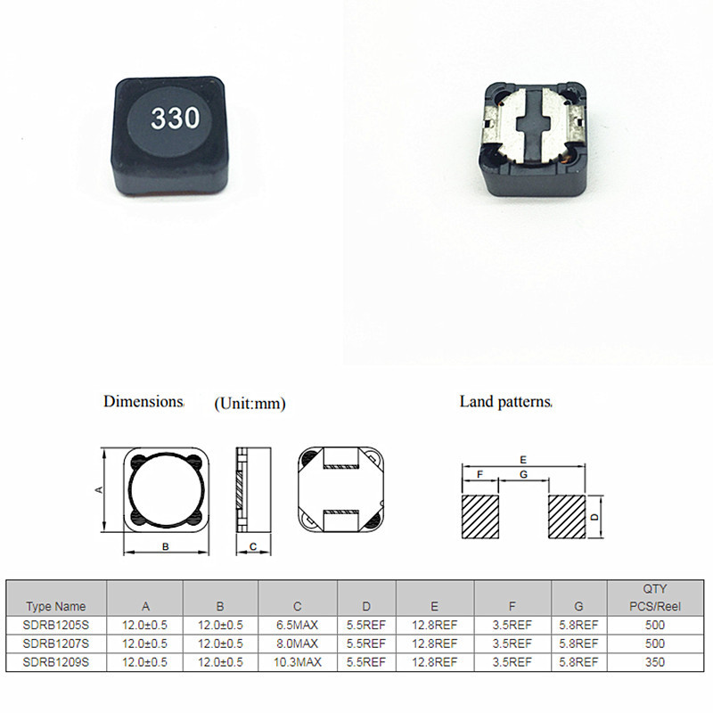 TG-S10 Shielded SMD Power Inductors Black Color For Computer OEM Accepted