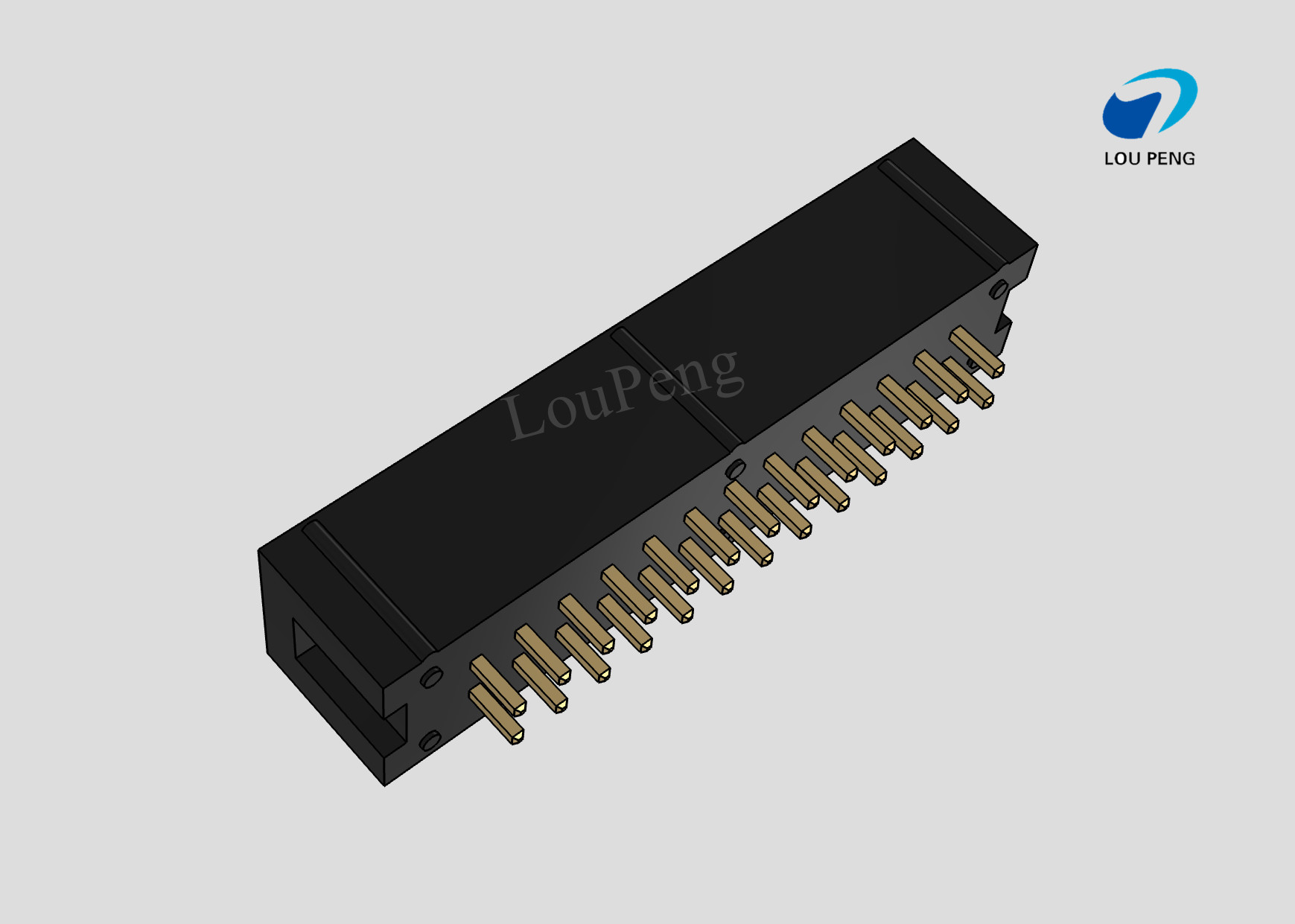 IDC Header connector, PCB Mount Receptacle, Board-to-Board, 2x13 Position, 1.27mm Pitch, Gold Flash, Vertical，DIP