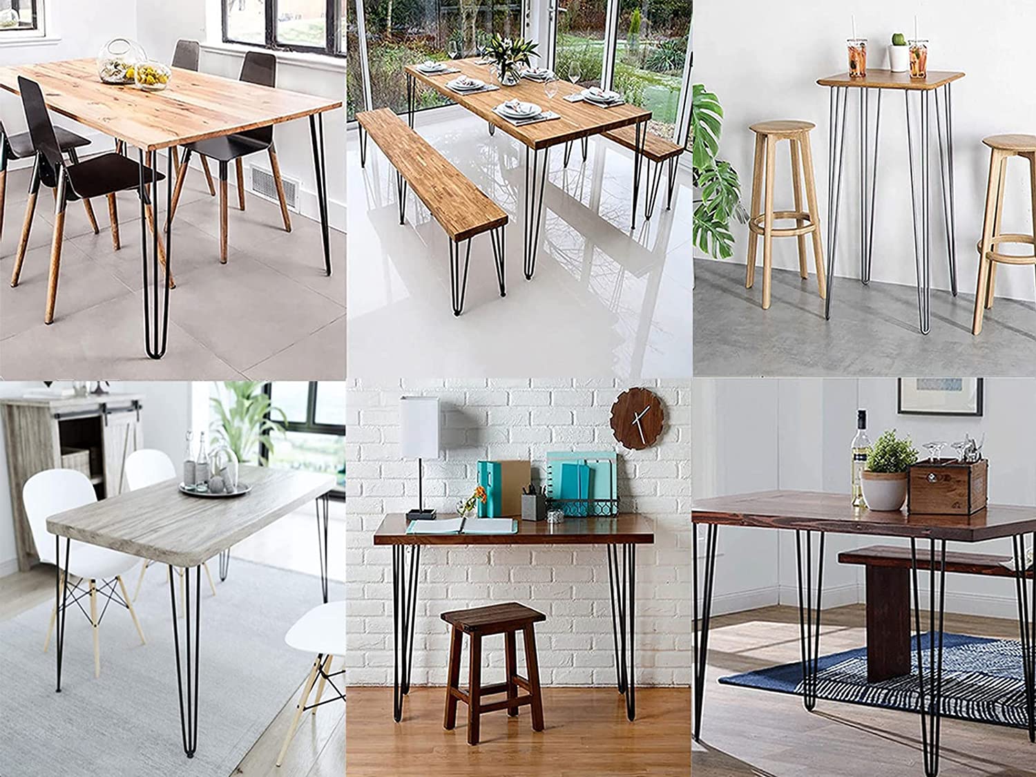 Sturdy Hairpin Coffee Table Legs with Screws and Hairpin Leg Protector Morden Style