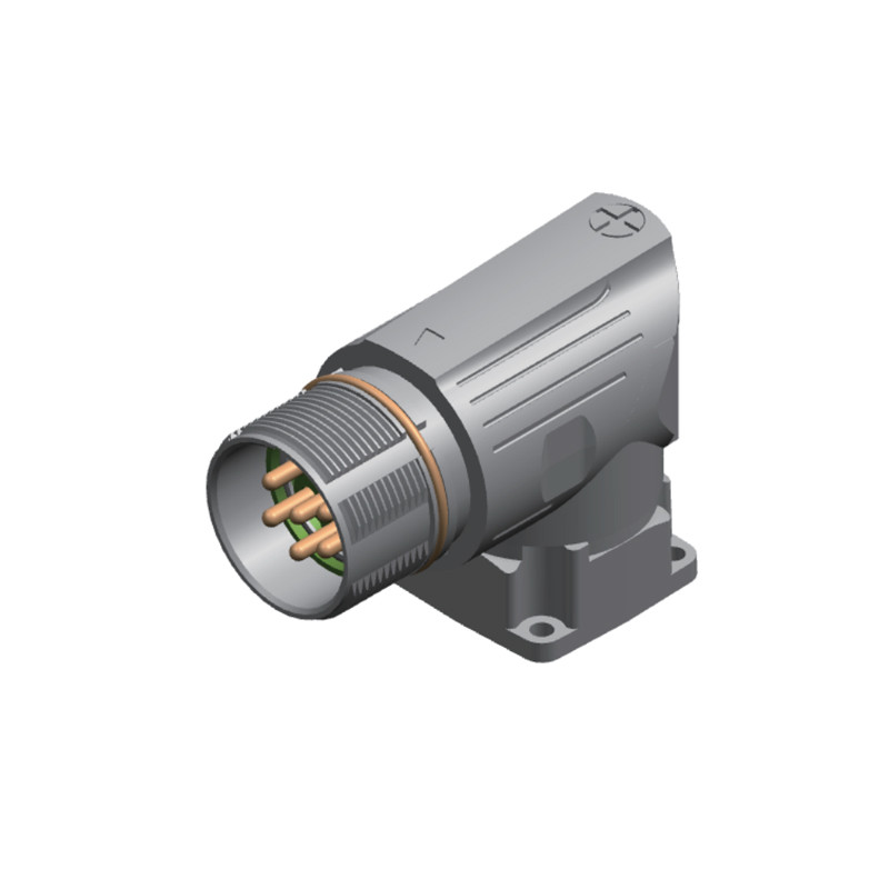 M23 6 Pole Male Shielded Right Angled Connector For Automtive Power