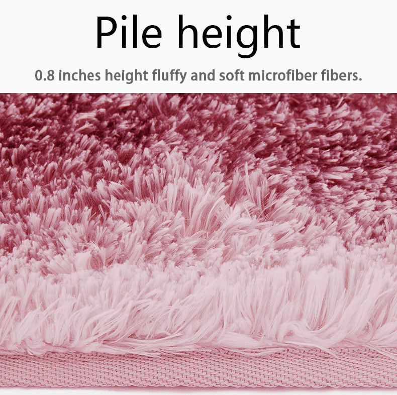 20x30 Multipurpose Plush Microfiber Shaggy Bath Mat Pink Color