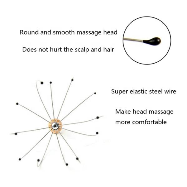 12 Fingers Handheld Hair Stimulating Scalp Massager For Stress Relief Deep Relaxing